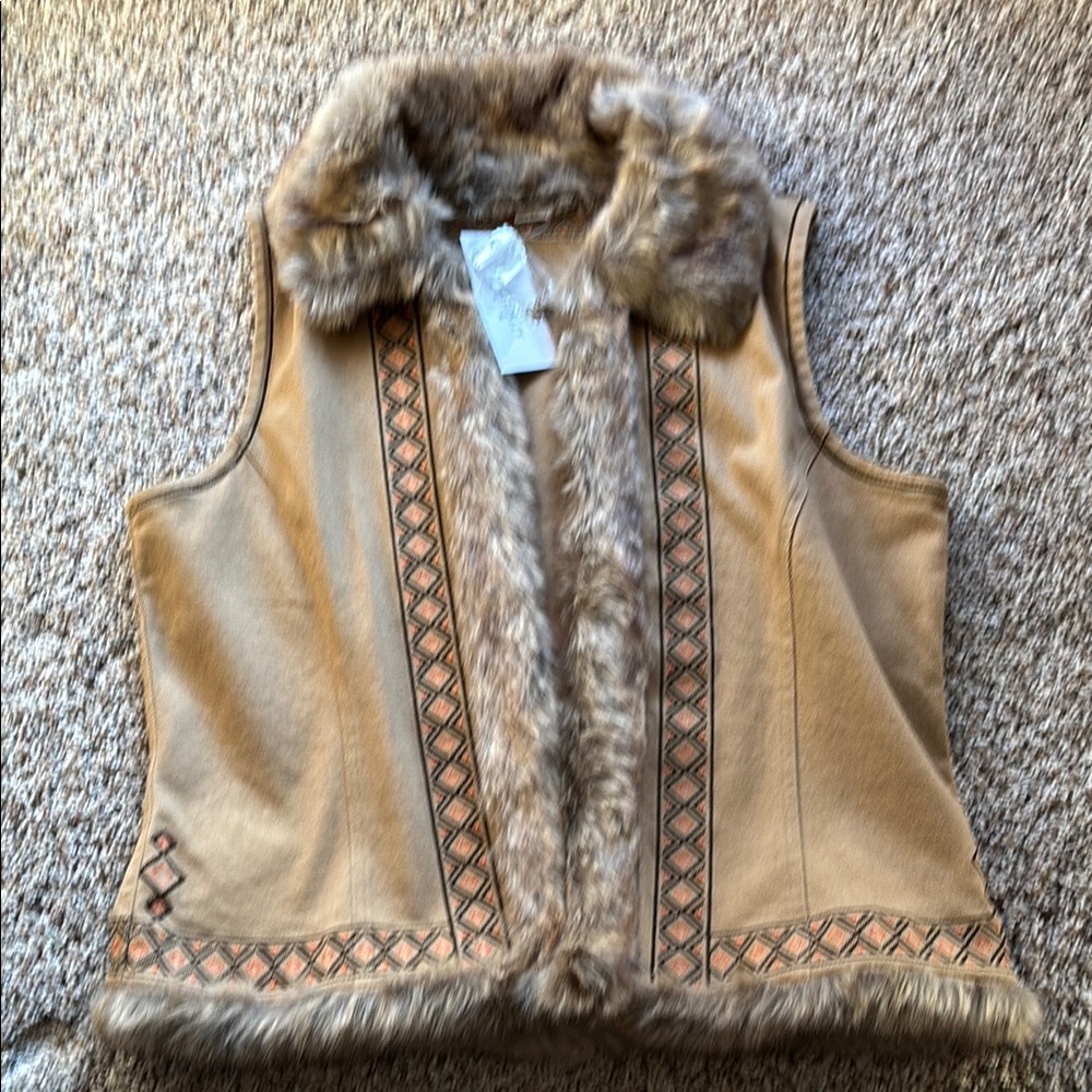 Faux Fur Trimmed Vest